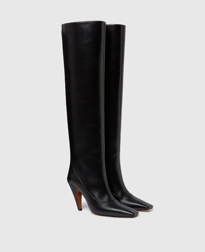 Stella McCartney - Stella Spur Knee-High Heeled Boots, Woman, Black, Size: 35 - Image 2