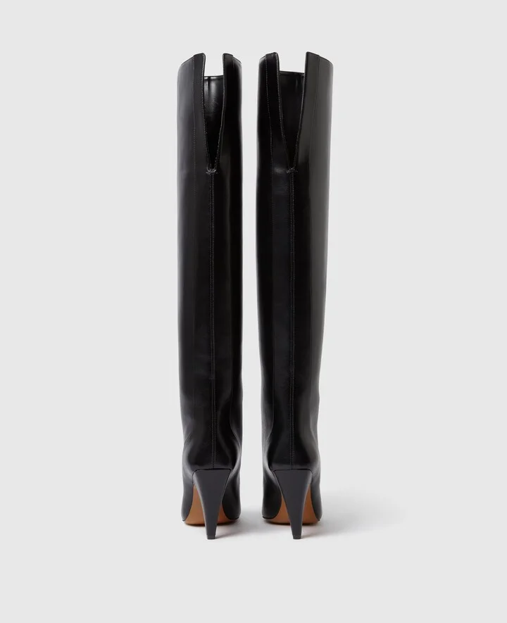 Stella McCartney - Stella Spur Knee-High Heeled Boots, Woman, Black, Size: 35 - Image 3