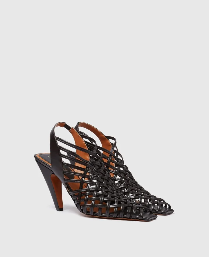 Stella McCartney - Stella Spur Woven Slingbacks, Woman, Black, Size: 35 - Image 2