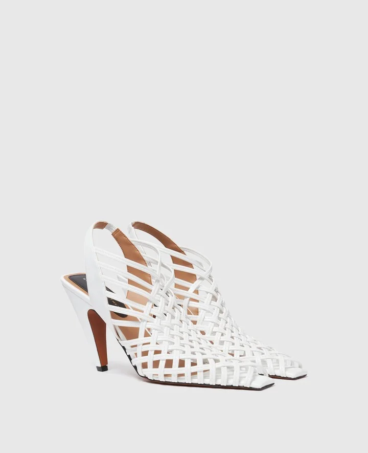 Stella McCartney - Stella Spur Woven Slingbacks, Woman, Black, Size: 35 - Image 6