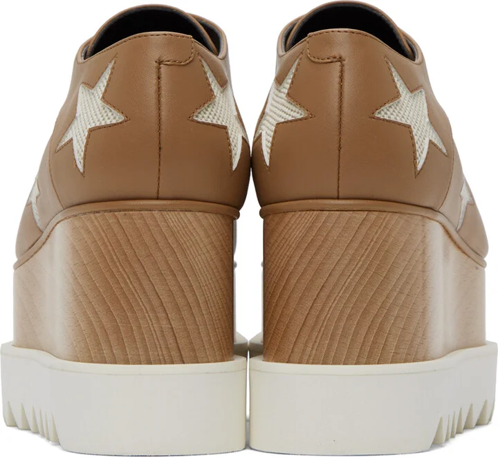 Stella McCartney Tan Elyse Stars Platform Derbys - Image 2