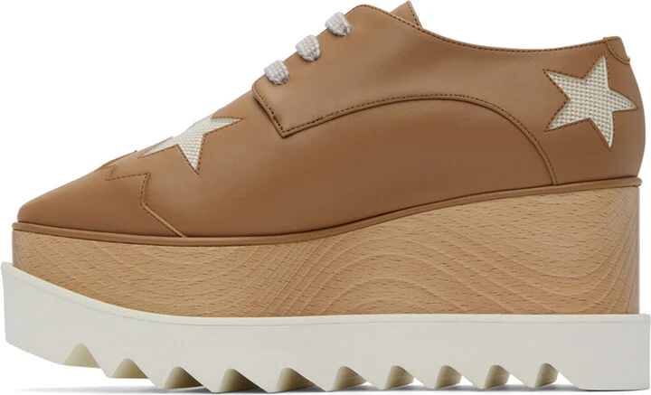 Stella McCartney Tan Elyse Stars Platform Derbys - Image 3