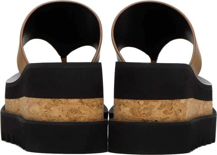 Stella McCartney Tan Sneak-Elyse Platform Thong Sandals - Image 2
