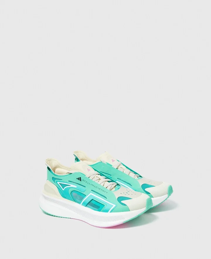 Stella McCartney - Ultraboost Running Sneakers, Woman, Mint Rush/White/Sand, Size: 3h - Image 2