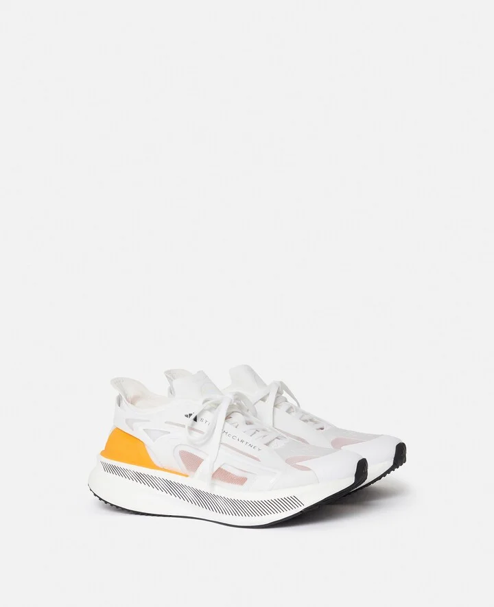 Stella McCartney - Ultraboost Running Sneakers, Woman, White/Semi-Solar Slime/Yellow, Size: 6 - Image 3