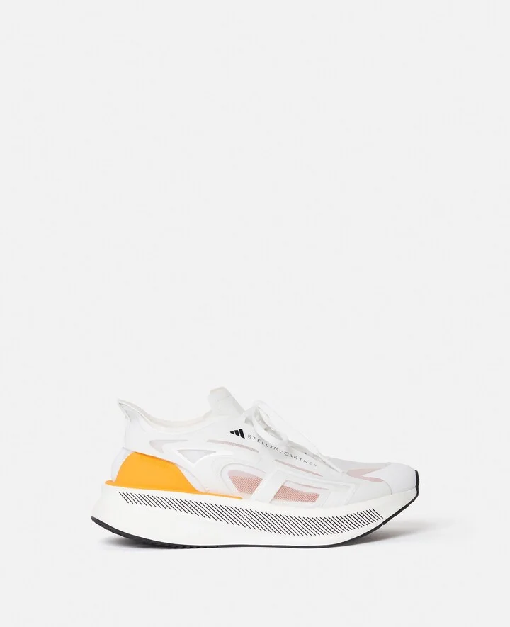 Stella McCartney - Ultraboost Running Sneakers, Woman, White/Semi-Solar Slime/Yellow, Size: 6