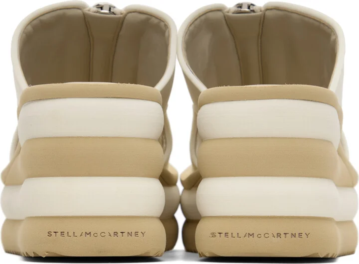 Stella McCartney White & Beige Scuba Slides - Image 2