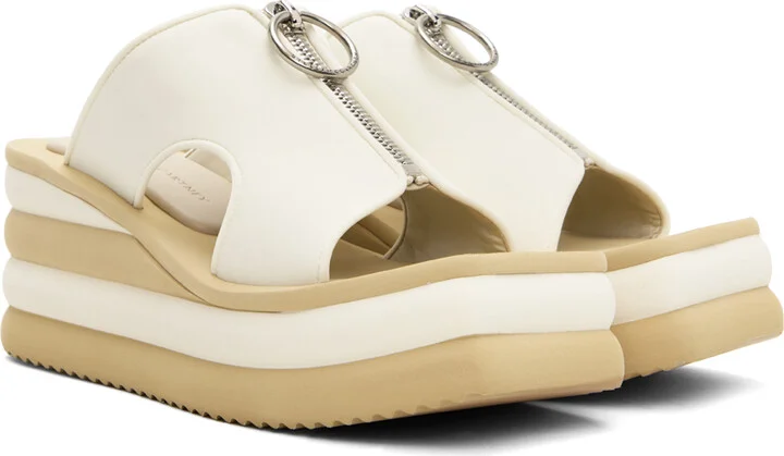Stella McCartney White & Beige Scuba Slides - Image 4