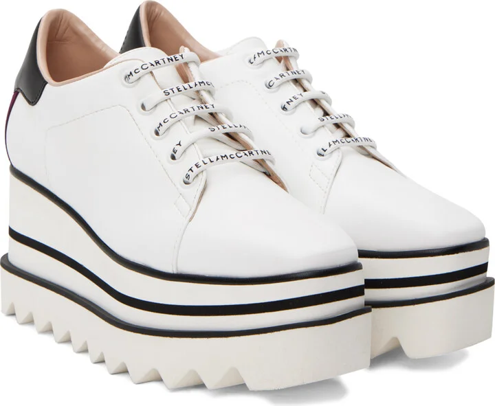Stella McCartney White Sneak-Elyse Platform Derbys - Image 4