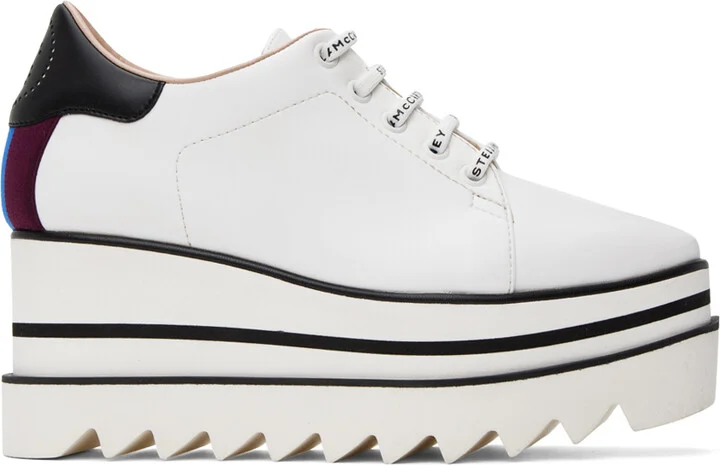 Stella McCartney White Sneak-Elyse Platform Derbys