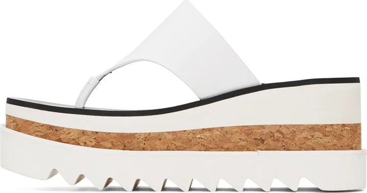 Stella McCartney White Sneak-Elyse Platform Thong Sandals - Image 3