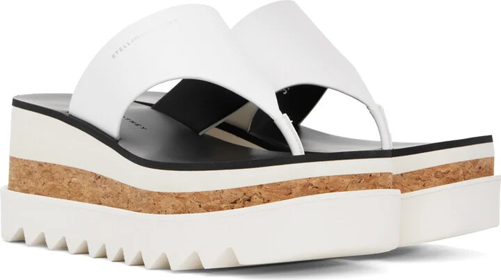 Stella McCartney White Sneak-Elyse Platform Thong Sandals - Image 4