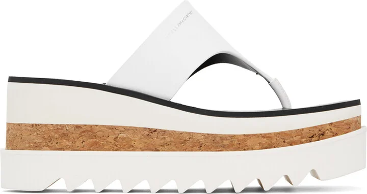 Stella McCartney White Sneak-Elyse Platform Thong Sandals