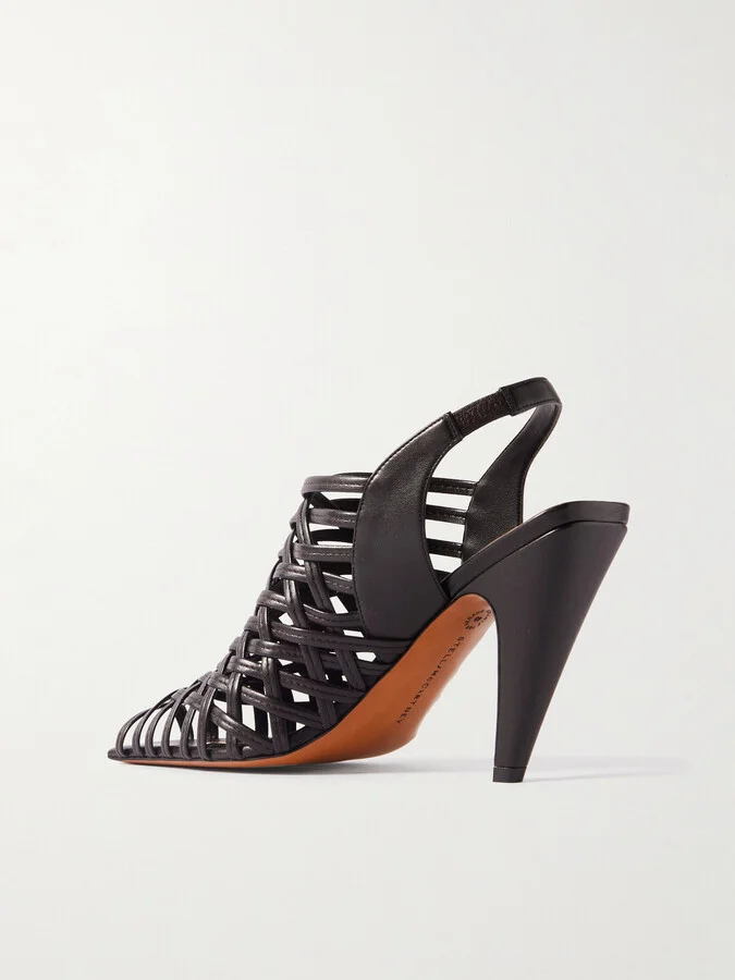Stella McCartney - Woven Vegan Slingback Pumps - Brown - Image 3