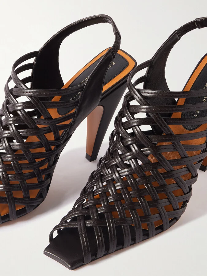 Stella McCartney - Woven Vegan Slingback Pumps - Brown - Image 4