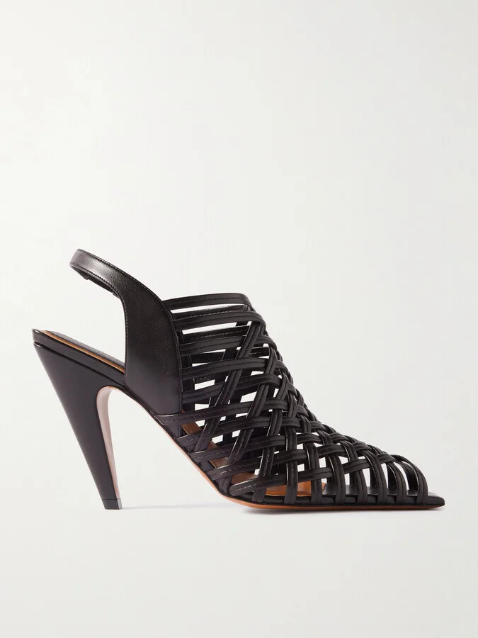 Stella McCartney - Woven Vegan Slingback Pumps - Brown