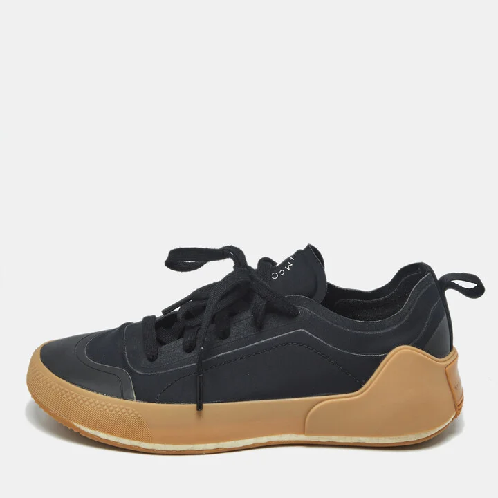 Stella McCartney x Adidas Black Neoprene Treino Low Top Sneakers Size 39 1/3