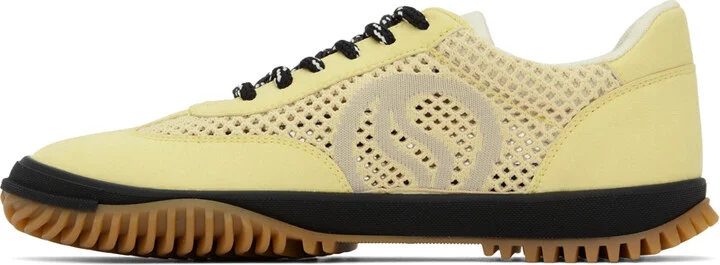 Stella McCartney Yellow S-Wave Sport Mesh Paneled Sneakers - Image 3