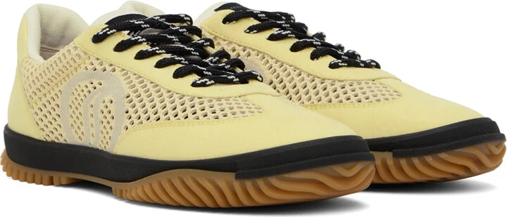 Stella McCartney Yellow S-Wave Sport Mesh Paneled Sneakers - Image 4
