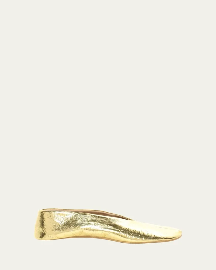 Stella Metallic Leather Ballerina Slippers