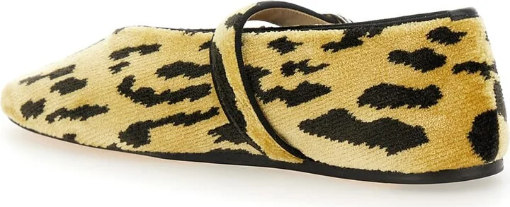 'stella' Multicolor Ballerinas With All-over Leopard Print In Velvet Woman - Image 3