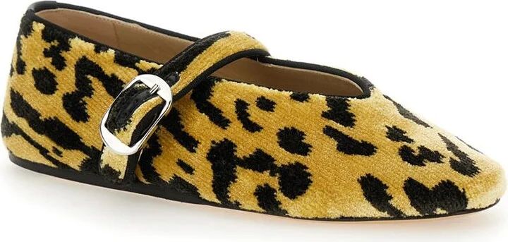 'Stella' Multicolor Ballerinas With All-Over Leopard Print In Velvet Woman - Image 2