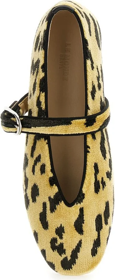'Stella' Multicolor Ballerinas With All-Over Leopard Print In Velvet Woman - Image 4