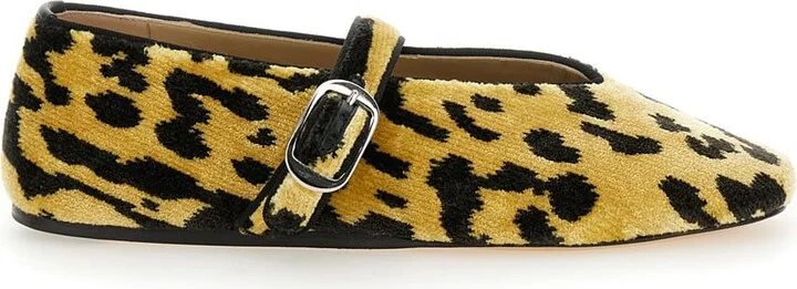 'stella' Multicolor Ballerinas With All-over Leopard Print In Velvet Woman