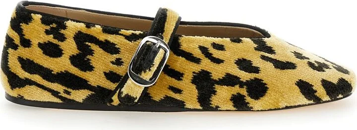 'Stella' Multicolor Ballerinas With All-Over Leopard Print In Velvet Woman