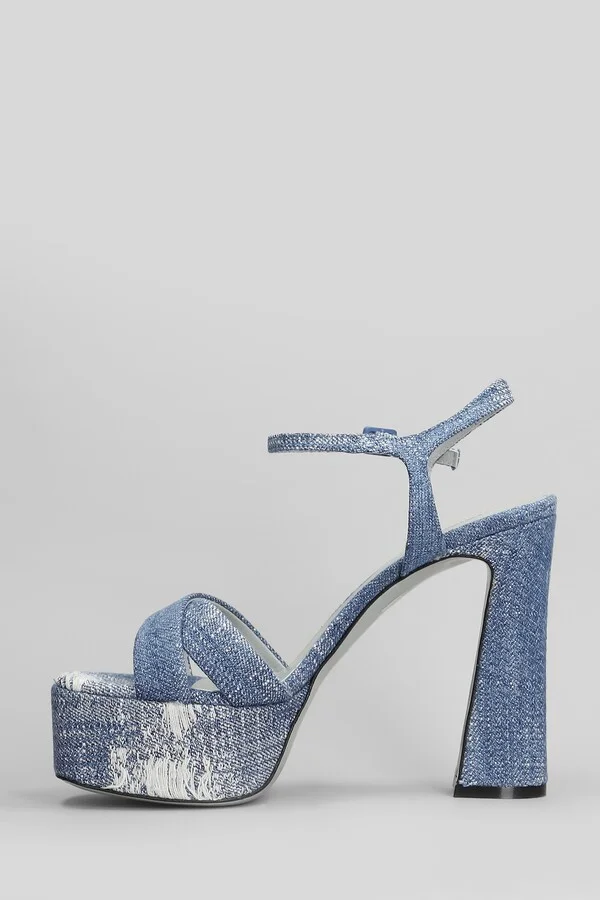 Stella Sandals In Blue Denim - Image 3