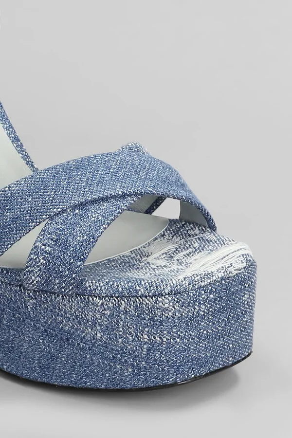 Stella Sandals In Blue Denim - Image 5