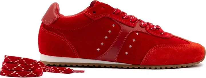 Stella Sneaker In Scarlet Suede and Blood Red Leather - Image 5