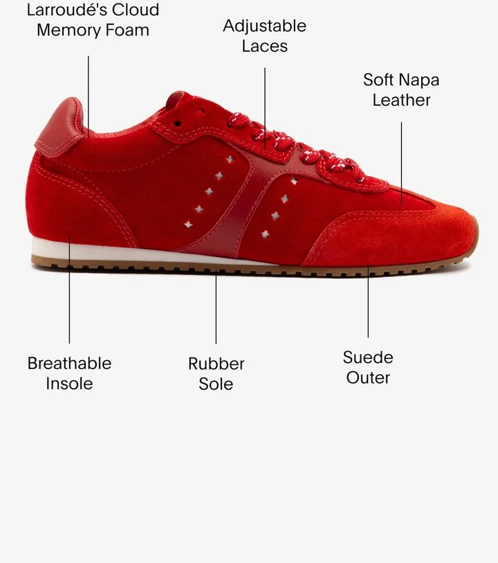 Stella Sneaker In Scarlet Suede and Blood Red Leather - Image 6