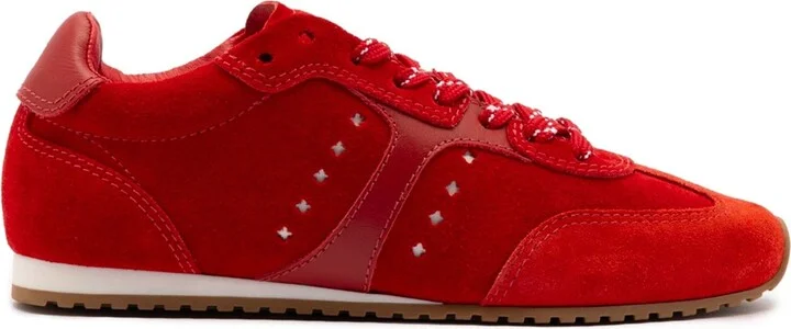 Stella Sneaker In Scarlet Suede and Blood Red Leather