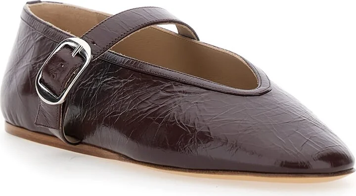 'stella' Violet Ballet Shoes With Buckle Strap Closure In Leather Woman - Image 2
