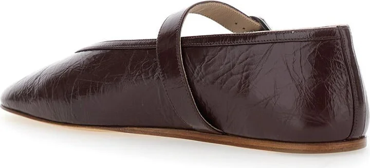 'Stella' Violet Ballet Shoes With Buckle Strap Closure In Leather Woman - Image 3