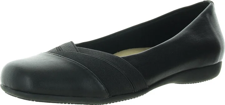 Stella Womens Faux Leather Slip-On Ballet Flats