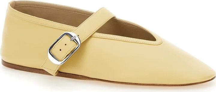 'stella' Yellow Ballerinas With With Buckle Strap In Leather Woman - Image 2
