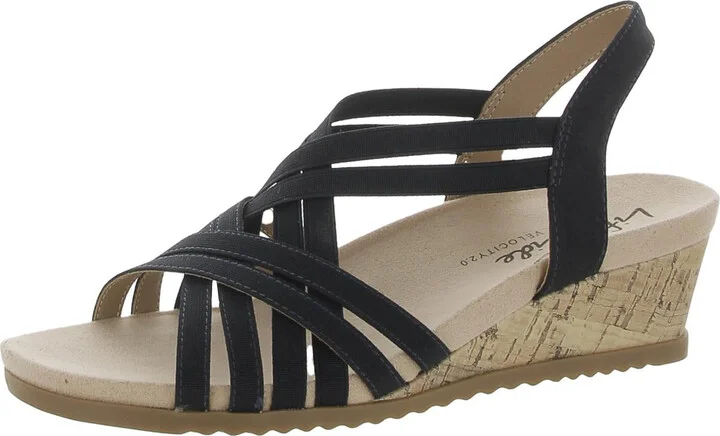 Stellar Womens Strappy Cork Wedge Sandals