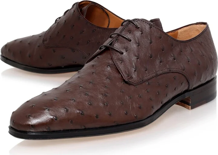 Stemar Ostrich Derby Shoes - Image 4