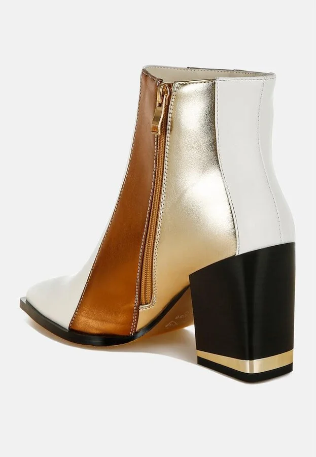 Stemon Three Tone Block Heel Boots - Image 5