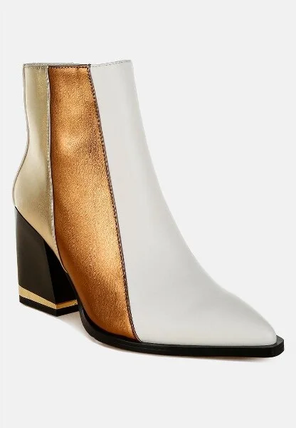 Stemon Three Tone Block Heel Boots Women - Image 2