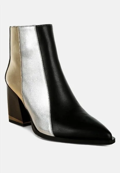 Stemon Three Tone Block Heel Boots Women - Image 3