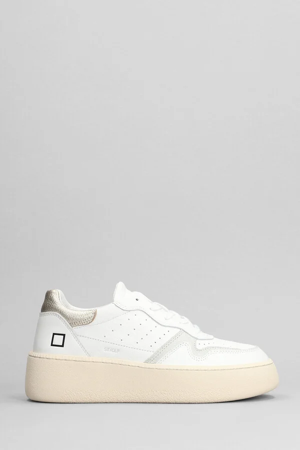 Step Sneakers In White Leather