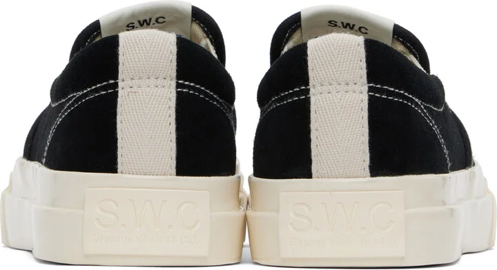 Stepney Workers Club Black Lister Optical Suede Sneakers - Image 2