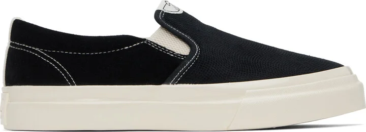 Stepney Workers Club Black Lister Optical Suede Sneakers