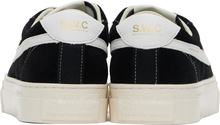 Stepney Workers Club Black & White Dellow S-Strike Cup Suede Sneakers - Image 2