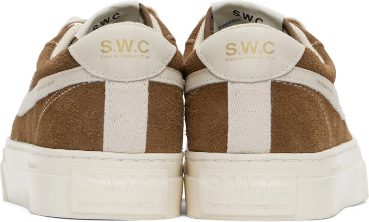 Stepney Workers Club Brown & White Dellow S-Strike Cup Suede Sneakers - Image 2