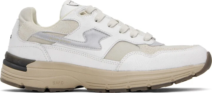 Stepney Workers Club White & Beige Amiel S-Strike Sneakers