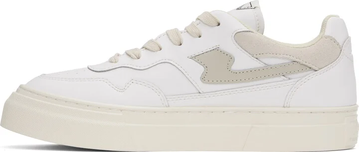 Stepney Workers Club White & Beige Pearl S-Strike Sneakers - Image 3